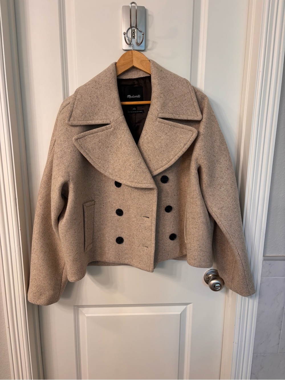 Madewell Women's oversize collar short peacoat